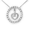 Image 1 : ACA CERTIFIED 0.50ctw DIAMOND HEART NECKLACE WHITE GOLD