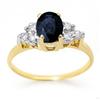 Image 1 : CERTIFIED 1.41ctw DIAMOND & SAPPHIRE RING YELLOW GOLD