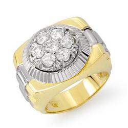 FAMOUS BRAND 1.50ctw DIAMOND MEN'S RING TWO-TONE GOLD