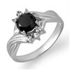 Image 1 : ACA CERTIFIED 1.0ct WHITE/BLACK DIAMOND RING WHITE GOLD