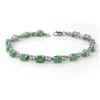 Image 1 : CERTIFIED 8.10ctw EMERALD TENNIS BRACELET WHITE GOLD