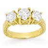 Image 1 : CERTIFIED 2.00ctw THREE-STONE DIAMOND RING 14K GOLD