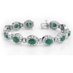 BRACELET 16.0ctw CERTIFIED EMERALD & DIAMOND 14K W GOLD