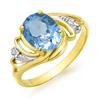 Image 1 : CERTIFIED 2.53ctw BLUE TOPAZ & DIAMOND LADIES RING GOLD