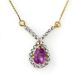 CERTIFIED .60 ctw AMETHYST LADIES NECKLACE YELLOW GOLD