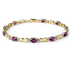 CERTIFIED 2.03ctw AMETHYST & DIAMOND BRACELET GOLD