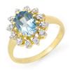 Image 1 : CERTIFIED 1.51 ctw DIAMOND & BLUE TOPAZ RING GOLD