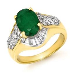 CERTIFIED 2.57ctw EMERALD & DIAMOND RING 14KT GOLD