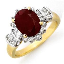 ACA CERTIFIED 2.22ctw RUBY & DIAMOND RING YELLOW GOLD