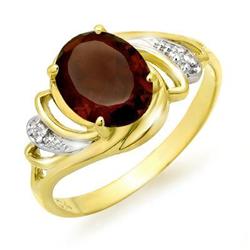 CERTIFIED 2.03 ctw GARNET & DIAMOND RING YELLOW GOLD