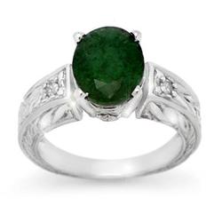 CERTIFIED 2.89ctw EMERALD & DIAMOND RING WHITE GOLD