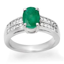 CERTIFIED 3.25ctw EMERALD & DIAMOND RING WHITE GOLD