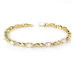 CERTIFIED 1.26 ctw OPAL & DIAMOND LADIES BRACELET GOLD