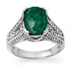 CERTIFIED 4.75ctw EMERALD & DIAMOND RING WHITE GOLD