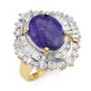 ACA CERTIFIED 6.0ctw TANZANITE & DIAMOND RING 14KT GOLD