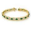 CERTIFIED 4.02ct EMERALD & DIAMOND BRACELET YELLOW GOLD