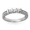 CERTIFIED THREE-STONE 0.55ctw DIAMOND PAVE RING GOLD