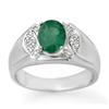 ACA CERTIFIED 2.15ctw EMERALD & DIAMOND MEN'S RING GOLD