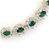 TENNIS NECKLACE 22.0ctw CERTIFIED EMERALD & DIAMOND 14K