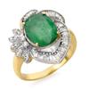 Image 1 : CERTIFIED 4.20ct EMERALD & DIAMOND RING 14K YELLOW GOLD