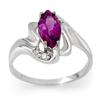 Image 1 : CERTIFIED 2.62 ctw AMETHYST & DIAMOND RING WHITE GOLD