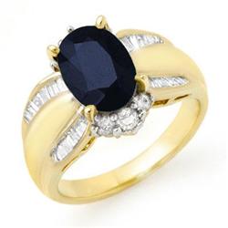 ACA CERTIFIED 3.42ctw SAPPHIRE & DIAMOND RING 14KT GOLD