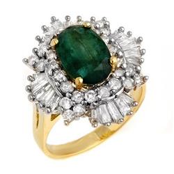 CERTIFIED 3.90ctw EMERALD & DIAMOND RING 14KT GOLD