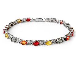 ACA CERTIFIED 6.72ctw MULTI-SAPPHIRE & DIAMOND BRACELET