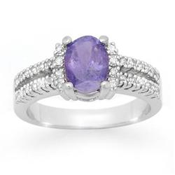 CERTIFIED 2.25ctw TANZANITE & DIAMOND RING WHITE GOLD