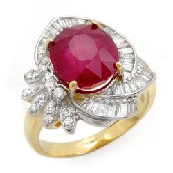 CERTIFIED 5.20ctw RUBY & DIAMOND LADIES RING 14KT GOLD