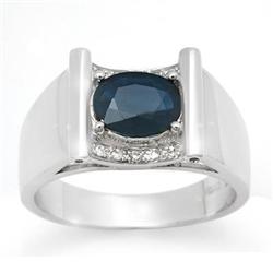 CERTIFIED 2.08ctw DIAMOND & SAPPHIRE MEN'S RING GOLD