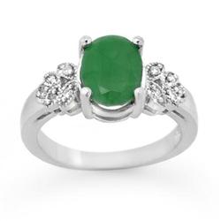 ACA CERTIFIED 3.35ctw EMERALD & DIAMOND RING WHITE GOLD