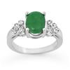 Image 1 : ACA CERTIFIED 3.35ctw EMERALD & DIAMOND RING WHITE GOLD