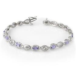 CERTIFIED 2.62ctw TANZANITE & DIAMOND BRACELET GOLD