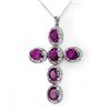 Image 1 : ACA CERTIFIED 20.0ctw DIAMOND & AMETHYST CROSS PENDANT