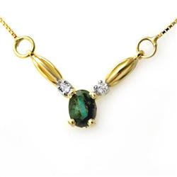 CERTIFIED 1.30ct EMERALD & DIAMOND NECKLACE YELLOW GOLD