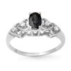 Image 1 : CERTIFIED .57 ctw SAPPHIRE & DIAMOND RING WHITE GOLD