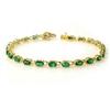 Image 1 : ACA CERTIFIED 5.0ct EMERALD LADIES TENNIS BRACELET GOLD