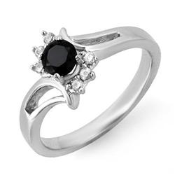 ACA CERTIFIED .53ct WHITE/BLACK DIAMOND RING WHITE GOLD