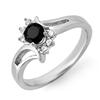 Image 1 : ACA CERTIFIED .53ct WHITE/BLACK DIAMOND RING WHITE GOLD