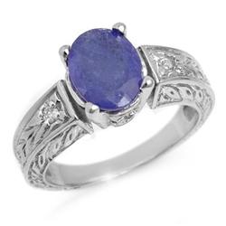 CERTIFIED 2.72ctw TANZANITE & DIAMOND RING WHITE GOLD