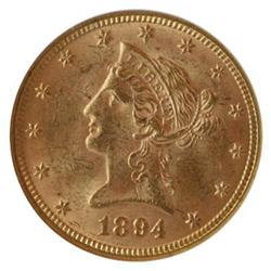 1894 Eagle Liberty Gold US $10 NGC Certified Coin MS62