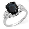 Image 1 : CERTIFIED 3.80 ctw SAPPHIRE & DIAMOND RING WHITE GOLD