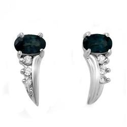 ACA CERTIFIED .55ctw SAPPHIRE & DIAMOND EARRINGS GOLD