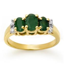 ACA CERTIFIED 1.08 ctw EMERALD & DIAMOND RING GOLD