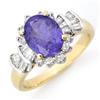 Image 1 : OVERSTOCK 2.90ctw TANZANITE & DIAMOND RING YELLOW GOLD