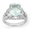 Image 1 : ACA CERTIFIED 6.10ctw AQUAMARINE & DIAMOND RING GOLD