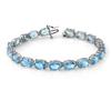 Image 1 : CERTIFIED 30.0ctw BLUE TOPAZ TENNIS BRACELET WHITE GOLD