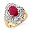 Image 1 : CERTIFIED 4.58ct RUBY & DIAMOND RING 14K YELLOW GOLD