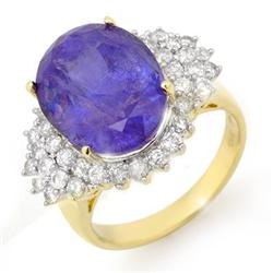 CERTIFIED 11.25ctw TANZANITE & DIAMOND RING 14K GOLD